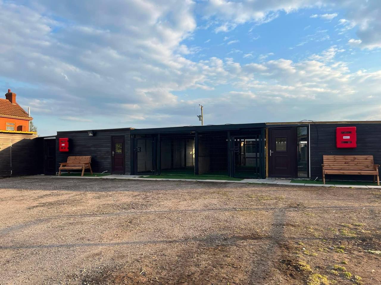 Our purpose-built kennel block with private outdoor runs